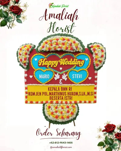 Karangan Papan Bunga Pernikahan di Bojongpicung